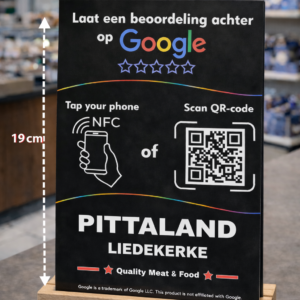 NFC- & QR-kaart voor het snel verzamelen van Google-reviews. Personalisatie met logo